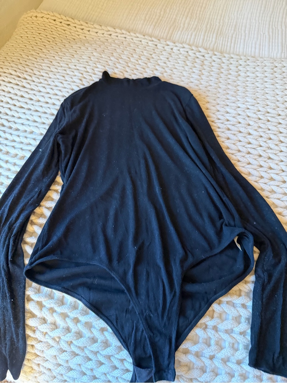 Free People Black Long-Sleeve Bodysuit